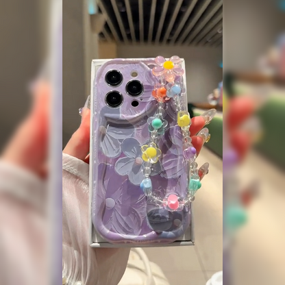 Purple Flower Case with Colorful Charm