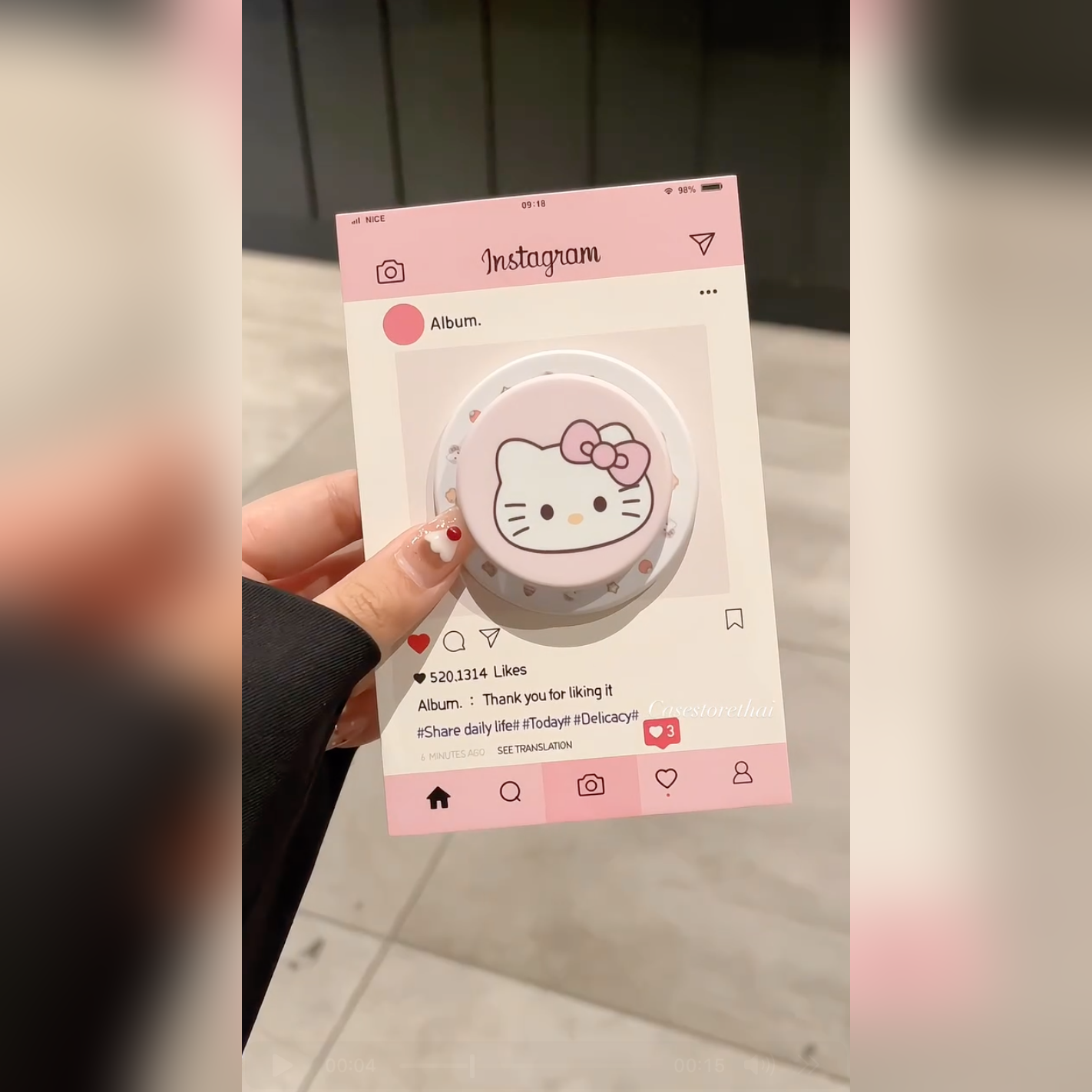 Cute Kitty Pop-Grip Case