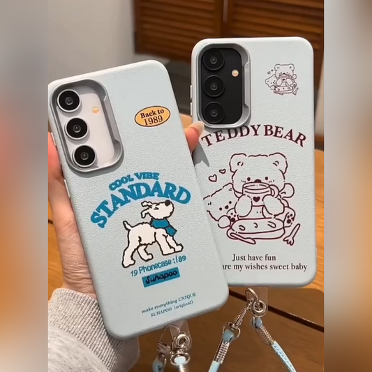 Charming Bear Cute Pup Case - Samsung
