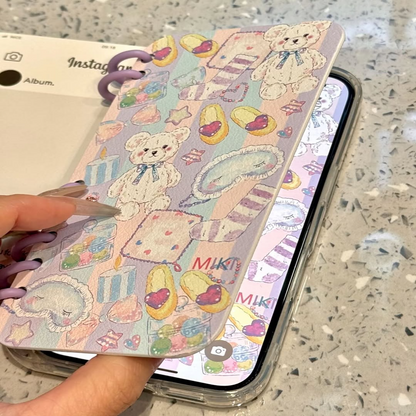 Kawaii Teddy Bear Notebook Phone Case
