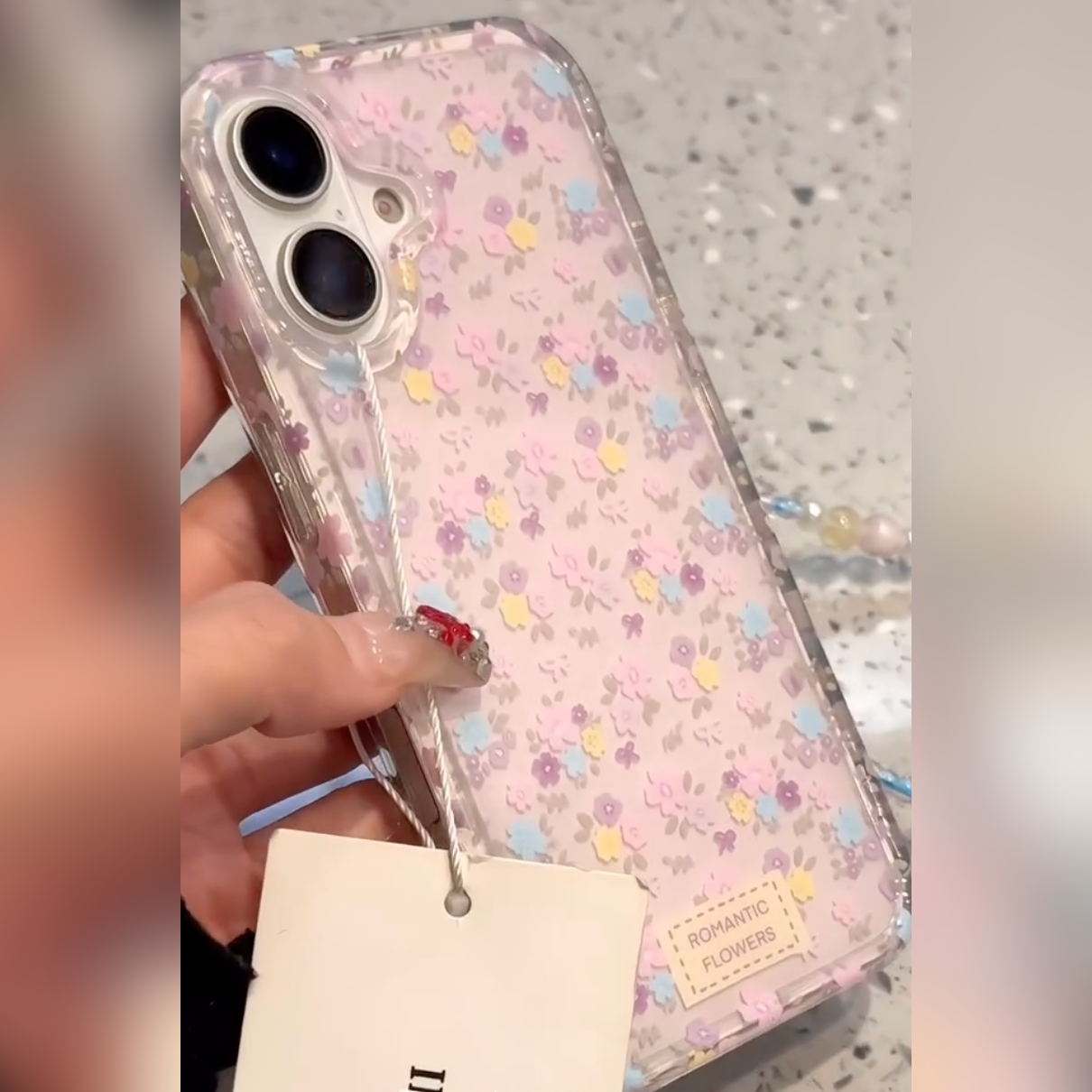 Romantic Flowers Clear Phone Case