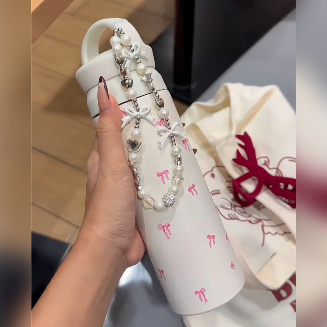 Elegance Bow Charm Stainless Steel Tumbler