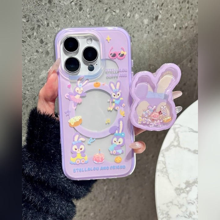 Cute Pop Stand  Case with Adjustable Grip