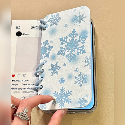 Adorable Snowflake Flip Case with Bead Charm