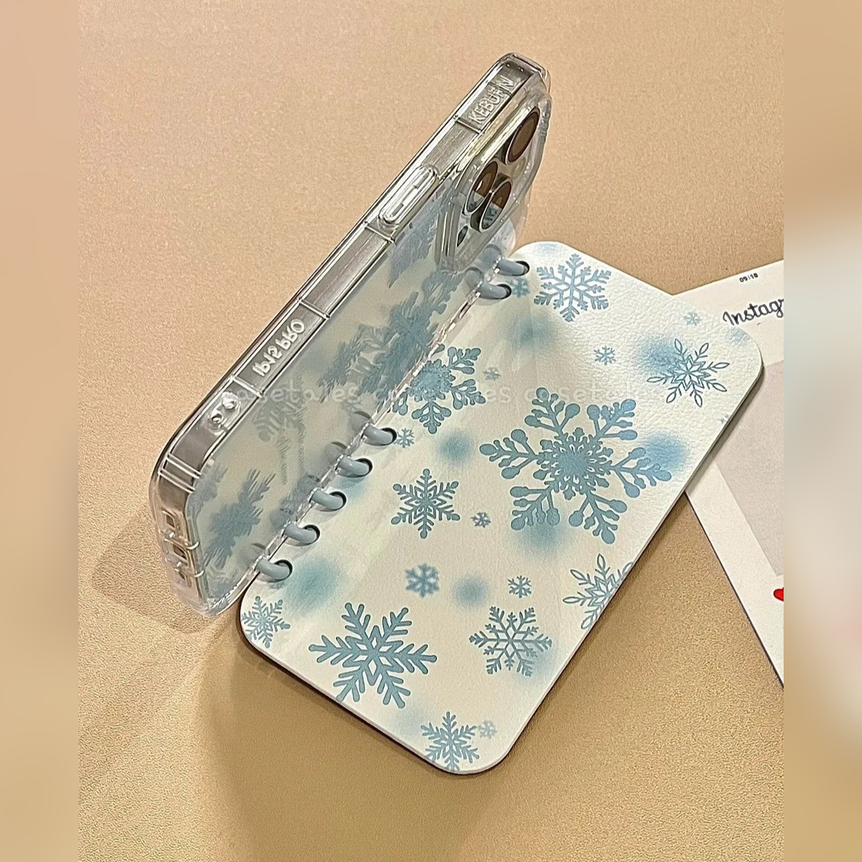 Adorable Snowflake Flip Case with Bead Charm