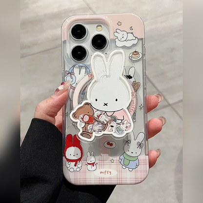 Cute Bunny Aesthetic Case with Stand