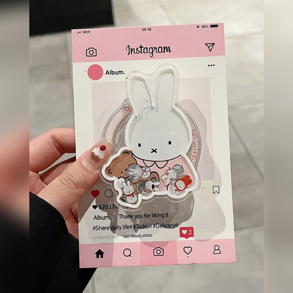 Cute Bunny Aesthetic Case with Stand