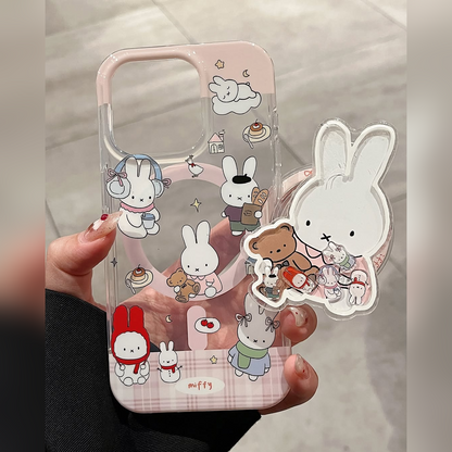 Cute Bunny Aesthetic Case with Stand
