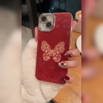 Elegant Lace Butterfly Glitter Phone Case