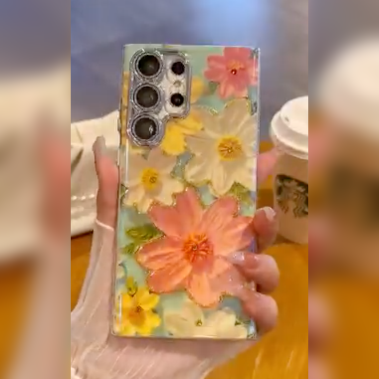 Oil Painting Flower Case - Samsung