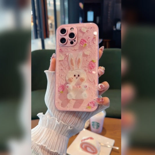Charming Bunny 3D Plush Phone Case