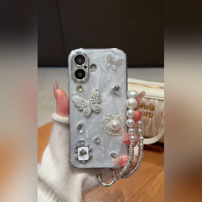 Luxe Butterfly Pearl Charm  Case