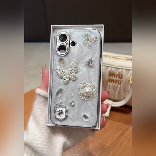 Luxe Butterfly Pearl Charm  Case