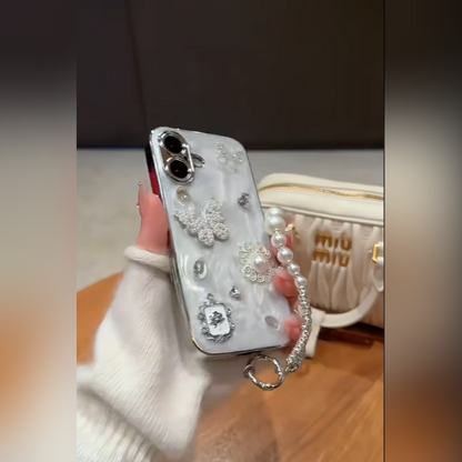 Luxe Butterfly Pearl Charm  Case