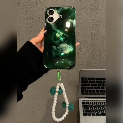 Emerald Luxe Phone Case with Strap