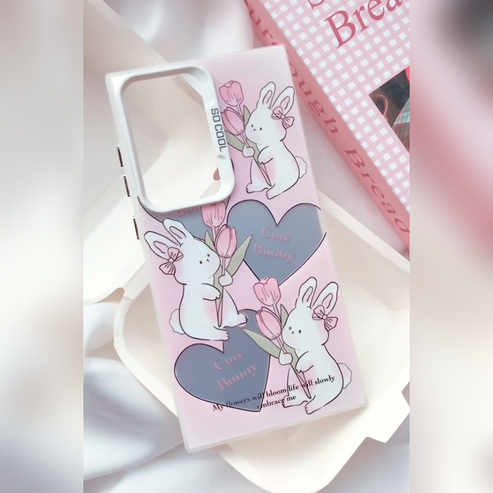 Cute Bunny Floral Case - Samsung