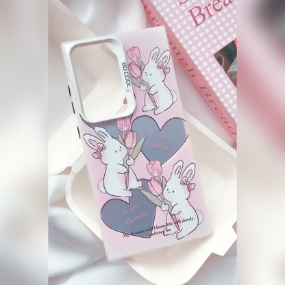 Cute Bunny Floral Case - Samsung