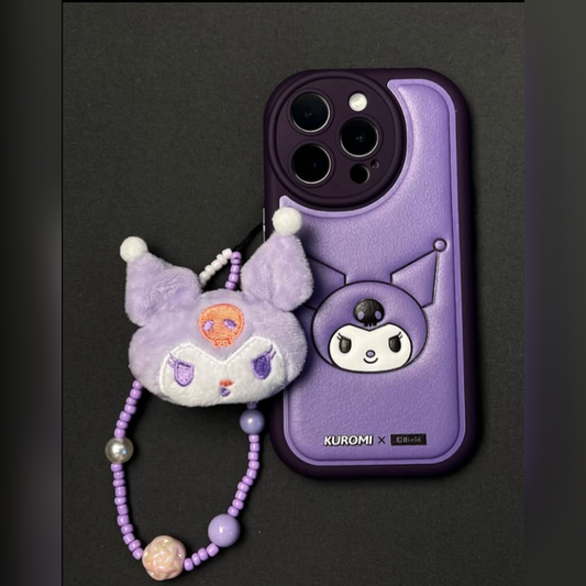Adorable Kuromi Case with Plush Charm