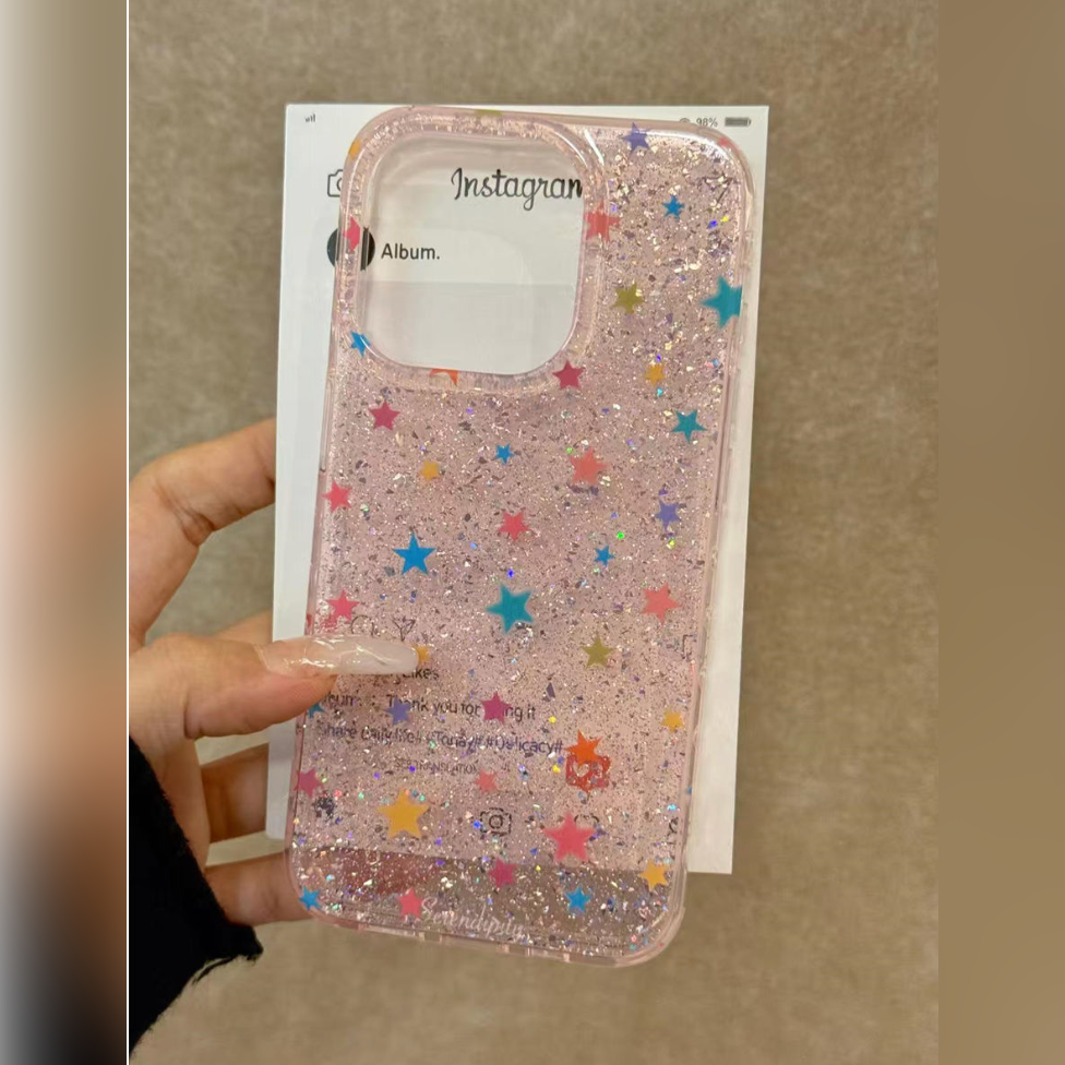 Colorful Star Glitter Case