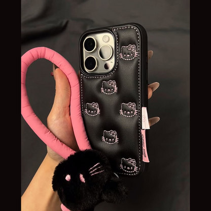 Chic Kitty Phone Case with Charm