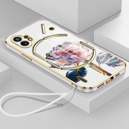 Luminous Rose Floral Art Case - Nothing