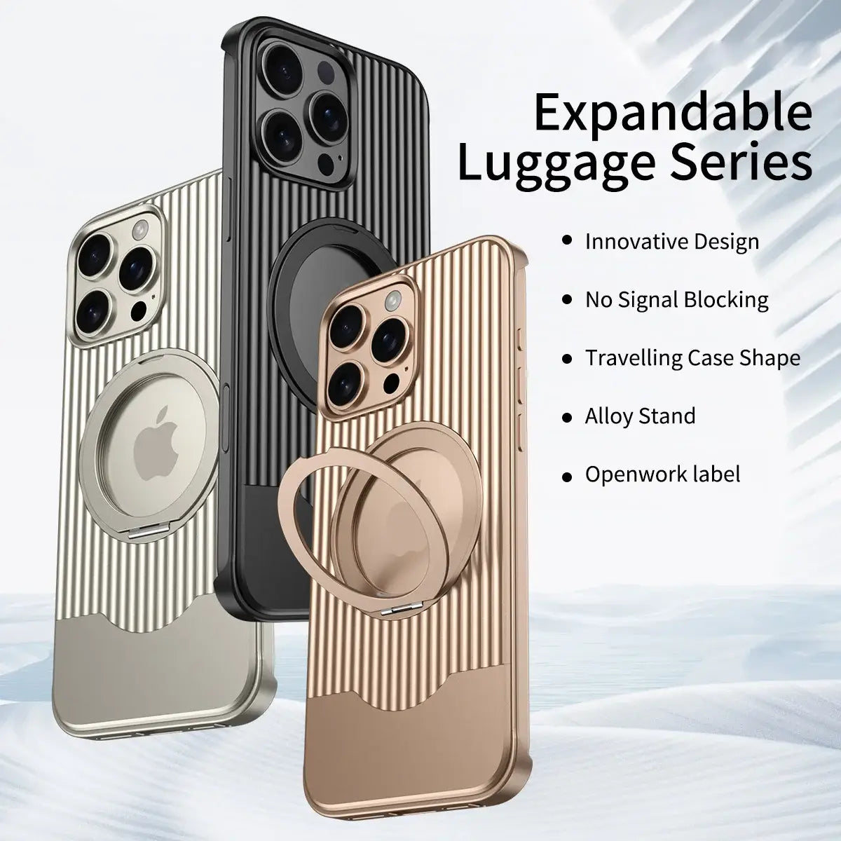 Elegant Textured Magnetic Stand Case - iPhone