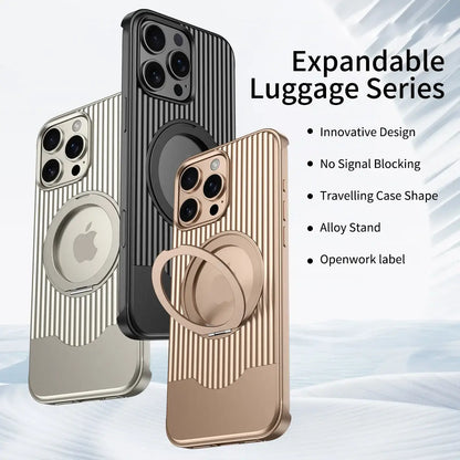 Elegant Textured Magnetic Stand Case - iPhone