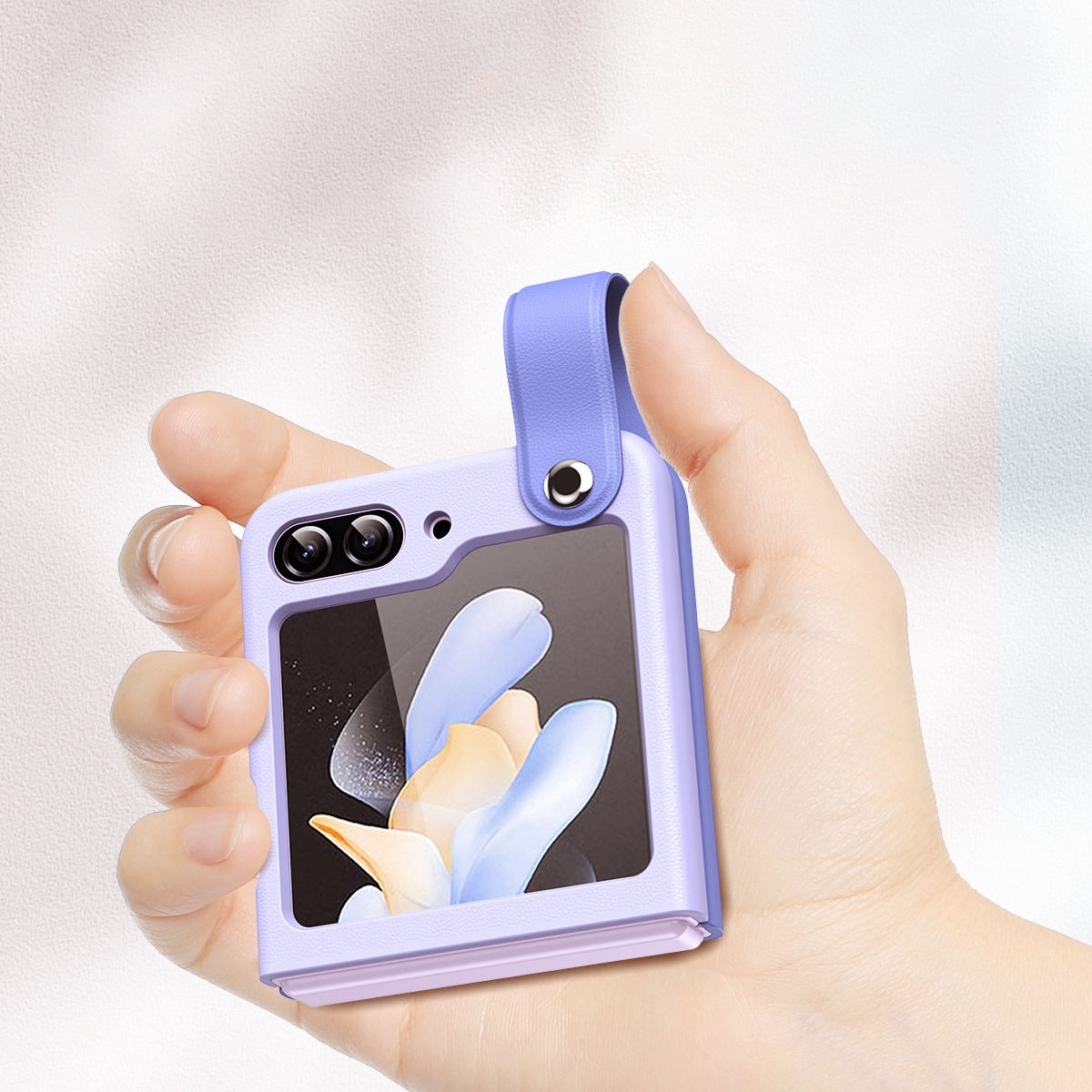 Galaxy Z Flip6 Stylish Wrist Strap Dual-Tone Case