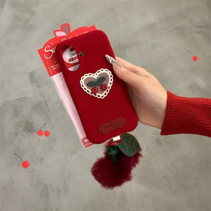 Playful Cherry Plush Phone Case