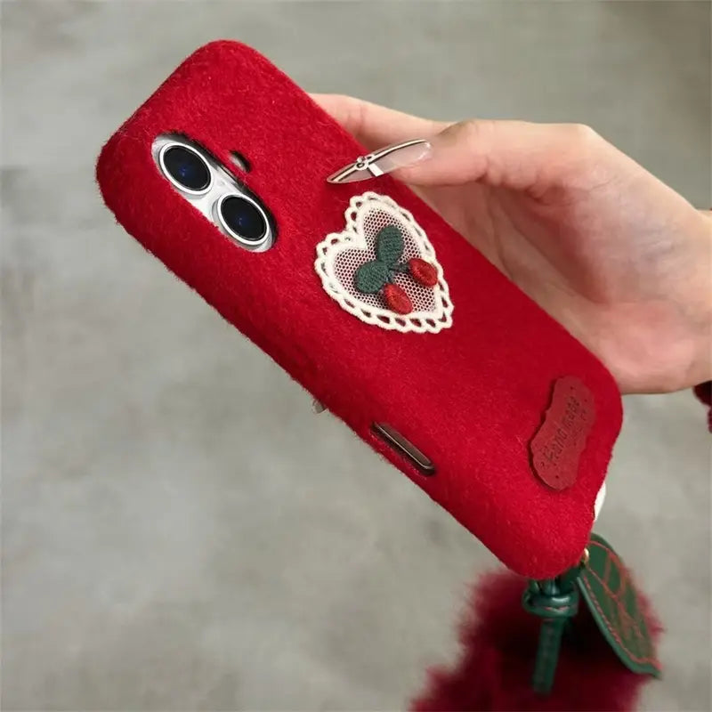 Playful Cherry Plush Phone Case