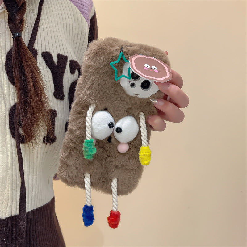 Fuzzy Buddy Plush Case with Mirror