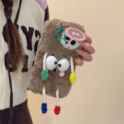 Fuzzy Buddy Plush Case with Mirror