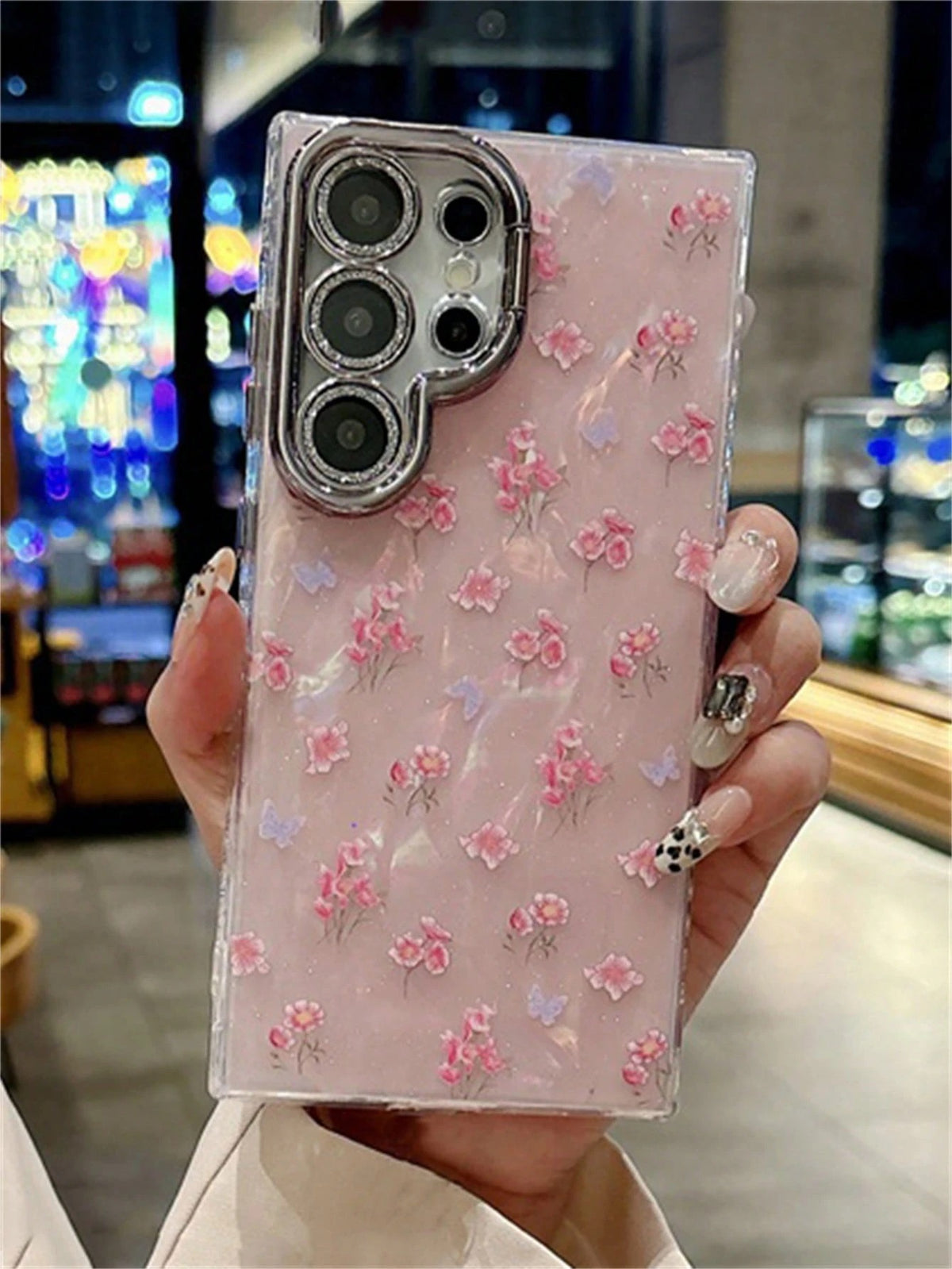 Petal Gleam Flip Lens Stand Case