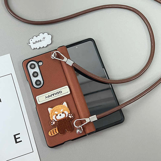 Cuddly Companion Leather Flip Case - Samsung