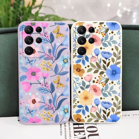 Floral Flourish Pattern Case - Samsung