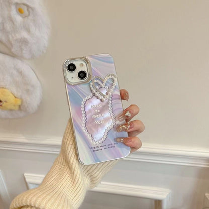 Radiant Sparkle Heart Pearl Case