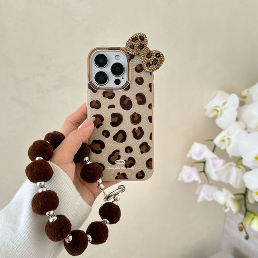 Luxury Leopard Glitter Bow Phone Case