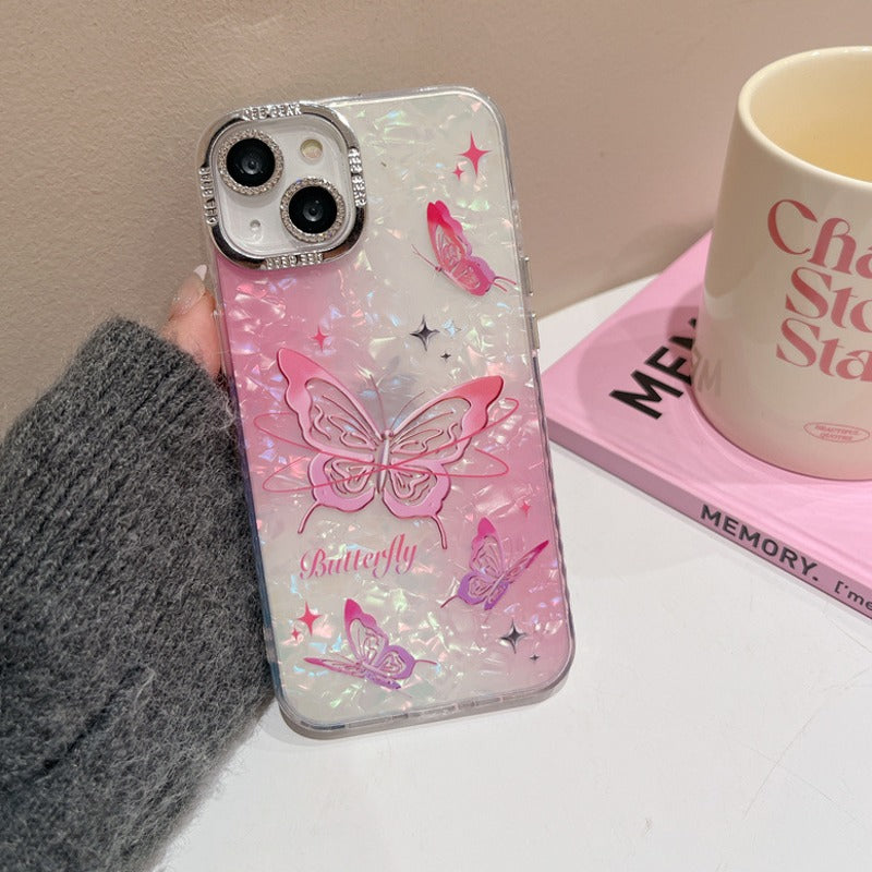 Flutter Glow Butterfly Shell Pattern Case - iPhone