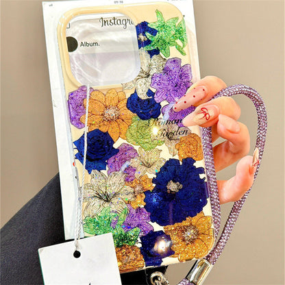 Blooming Elegance Floral  Case with Wrist Strap