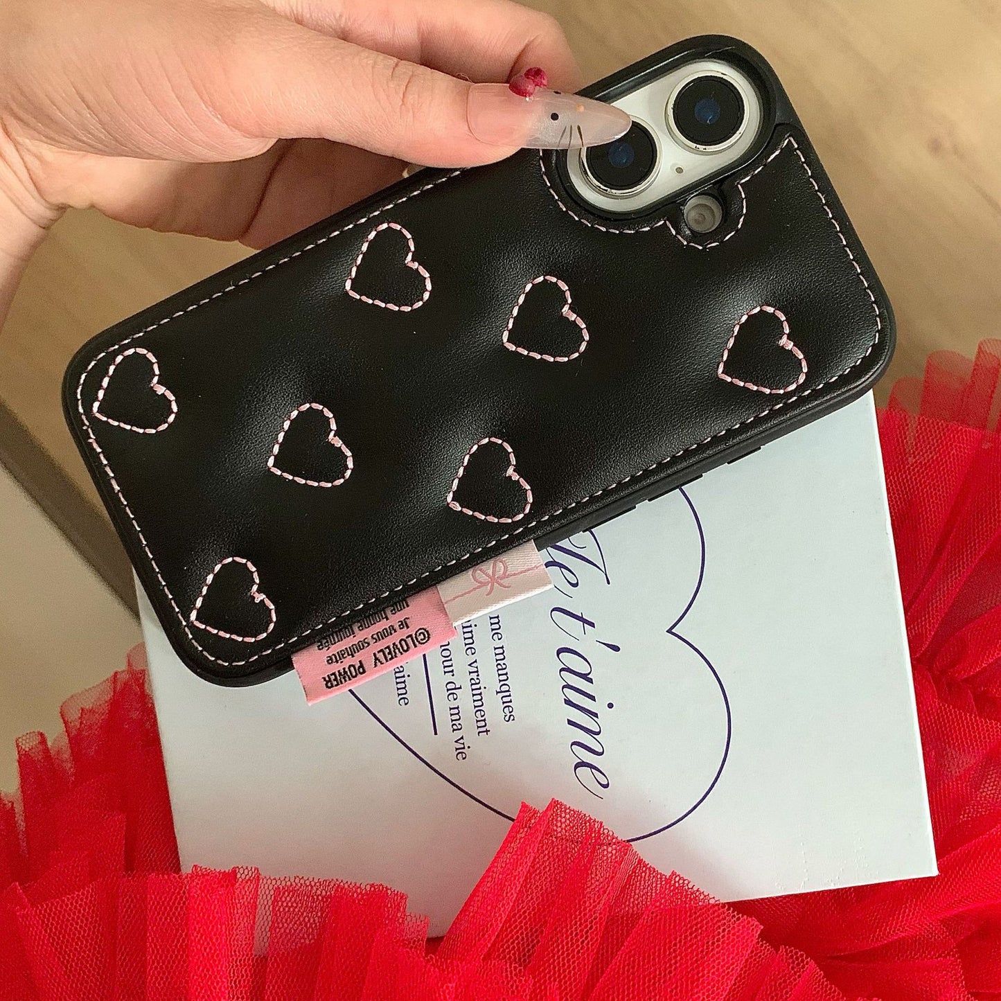 Heart Charm Quilted Phone Case
