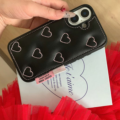 Heart Charm Quilted Phone Case