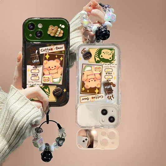 Coffee Bear Cutie Mirror Bracket Case