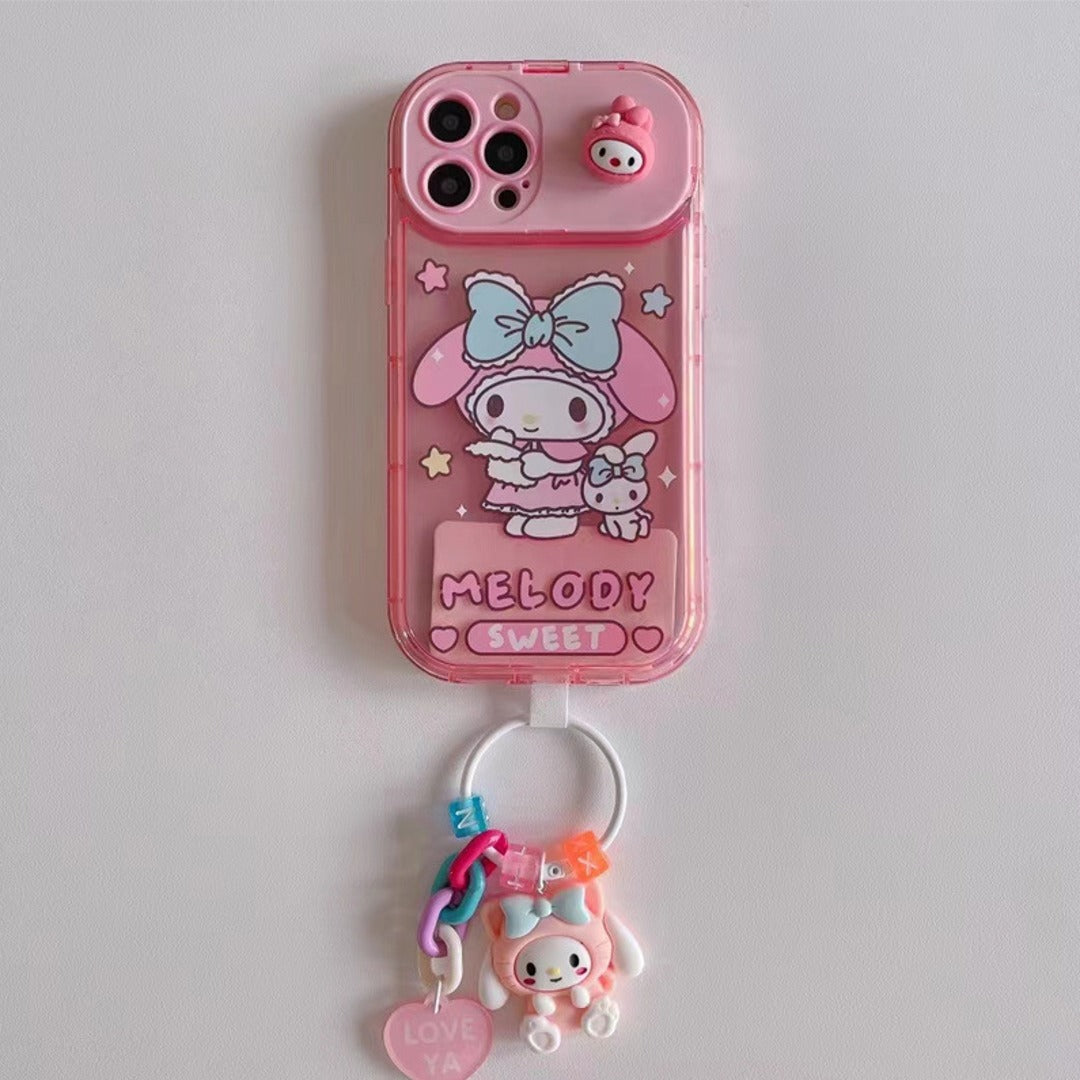 Cartoon Cuddle Charm Flip Mirror Case