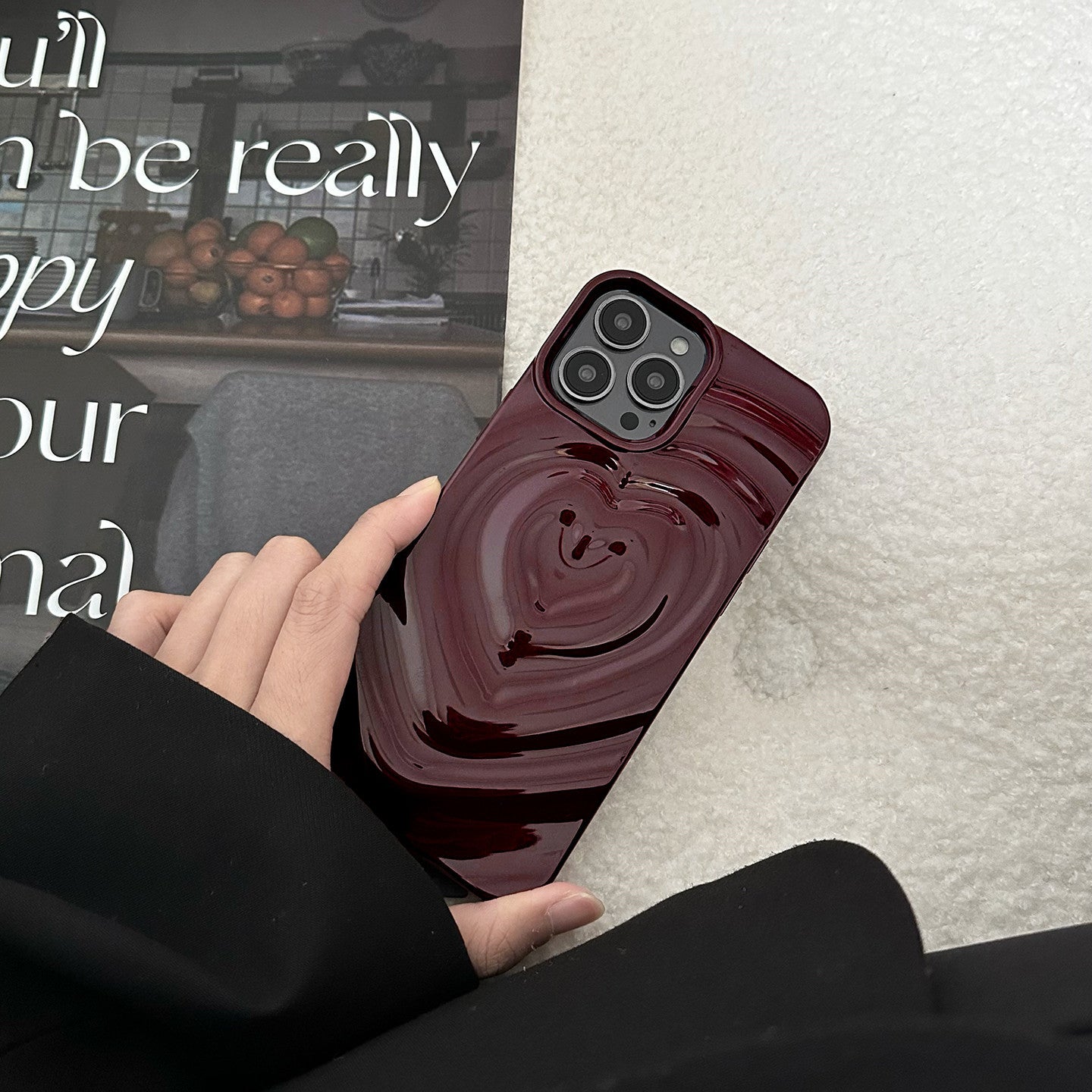 Radiant Heart Glow Embossed Phone Case