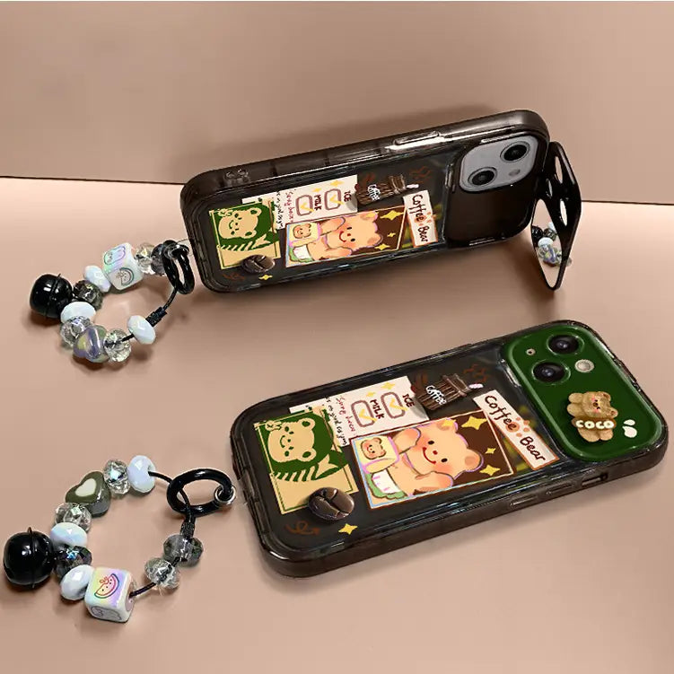 Coffee Bear Cutie Mirror Bracket Case