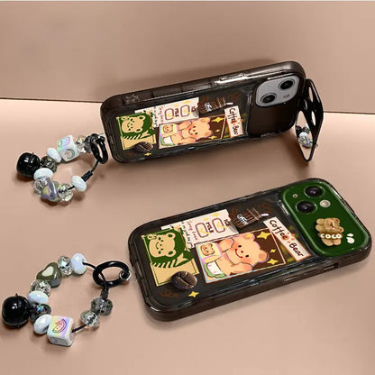 Coffee Bear Cutie Mirror Bracket Case