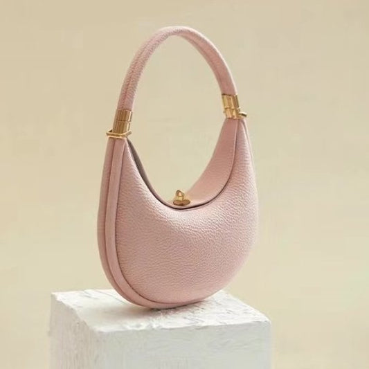 Chic Leather Crescent Half Moon Bag
