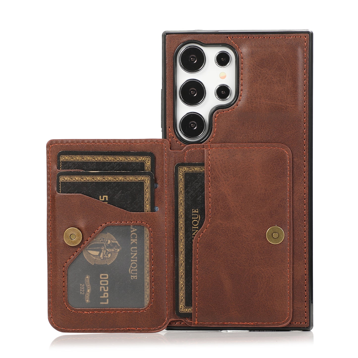 Premium Leather Wallet Holder Magnetic Case - Samsung