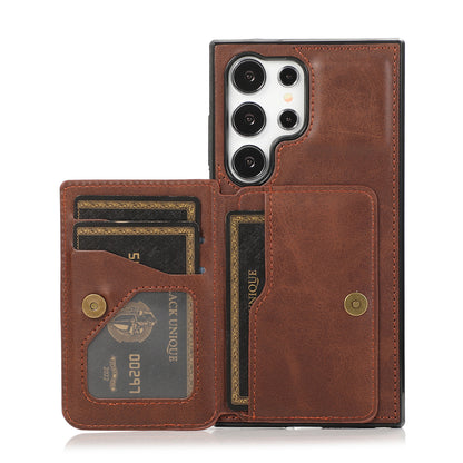 Premium Leather Wallet Holder Magnetic Case - Samsung