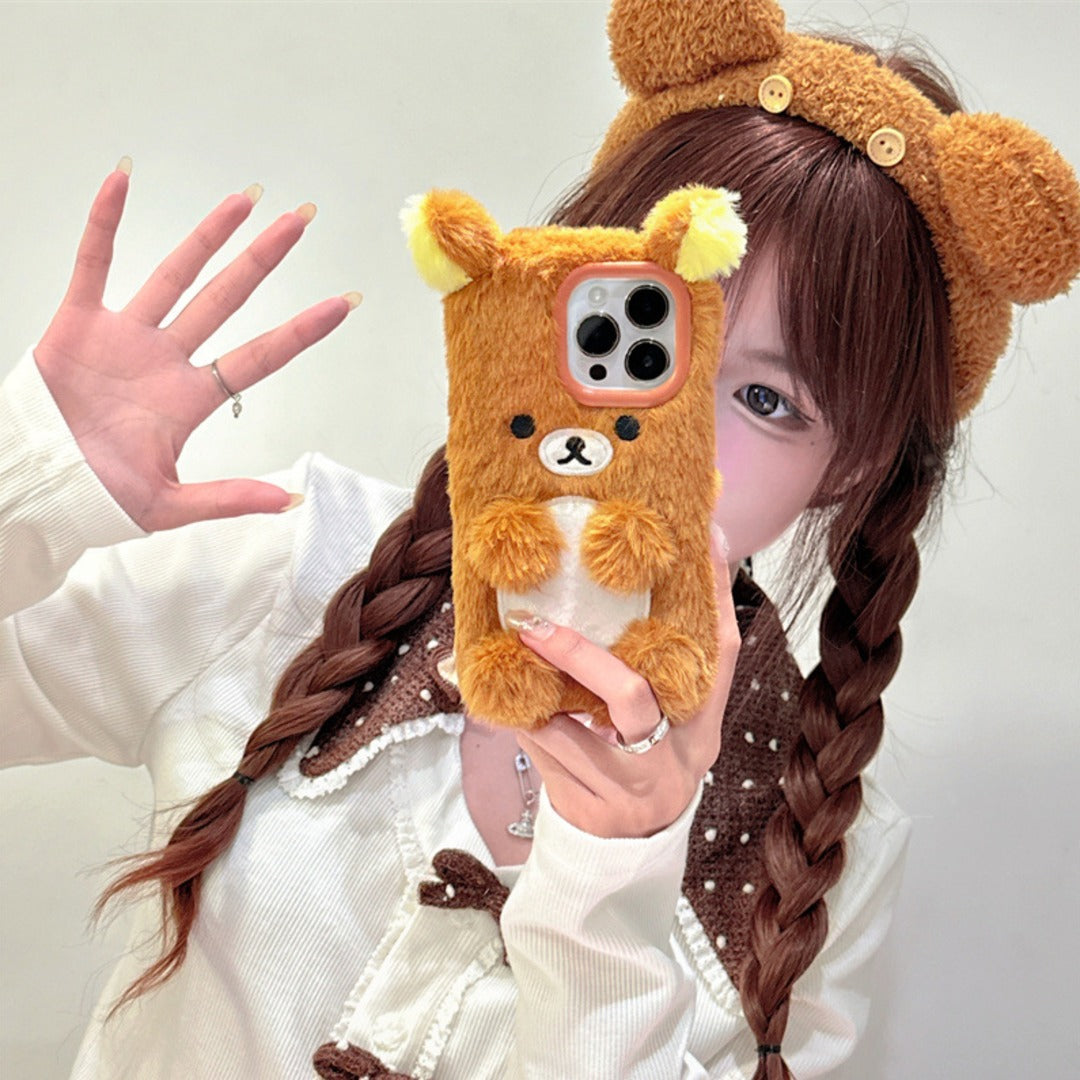 Cozy Teddy Bear Plush Phone Case